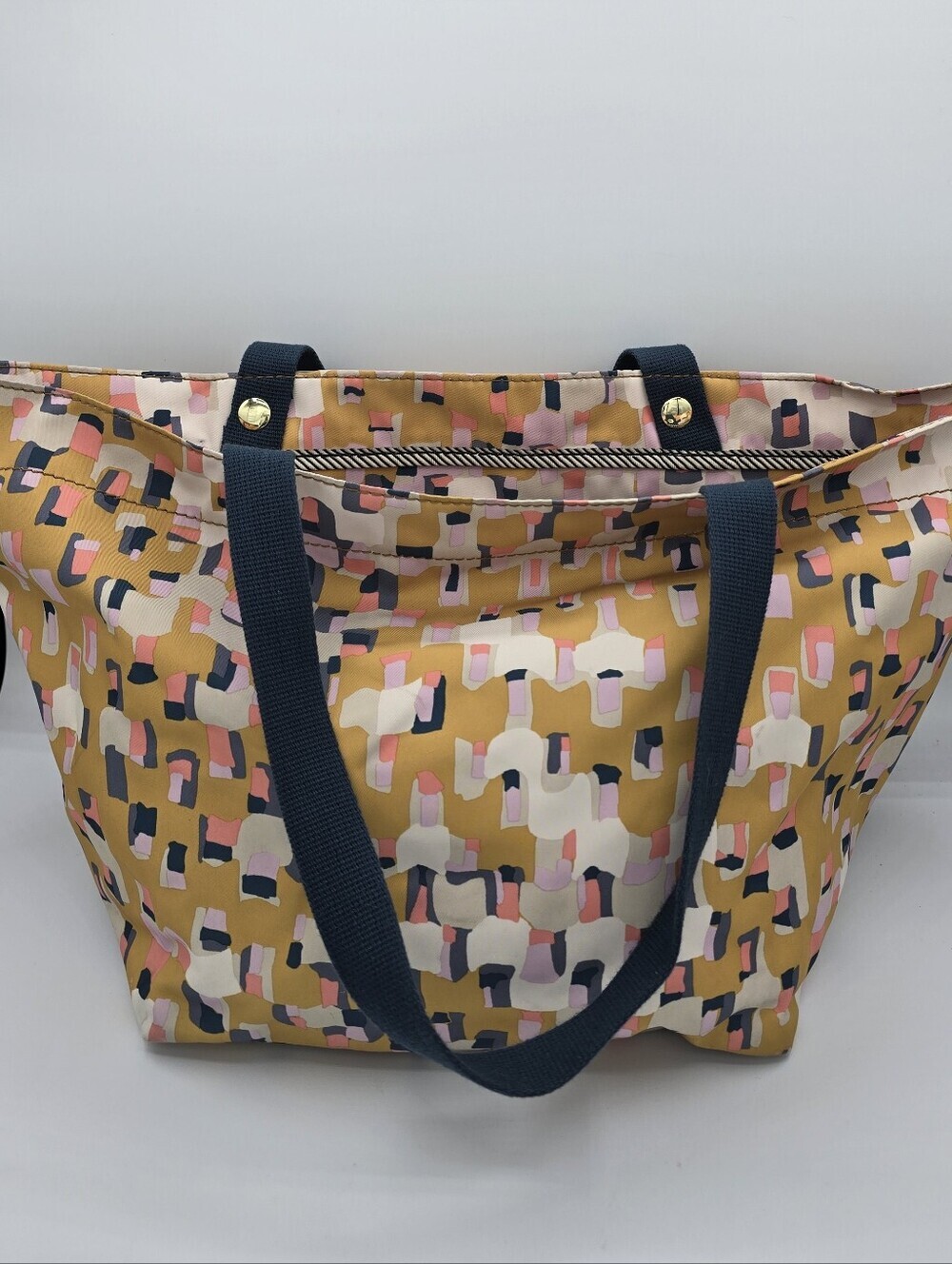 Fossil - Multicolour Geometric Shoulder Travel Tote Bag With Zipper Closure